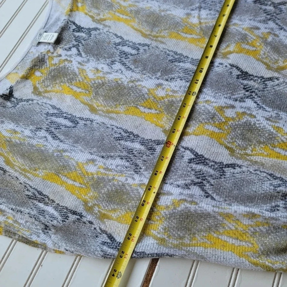 Cache Snake Animal Print Mini Bodycon Kinomo Dress Linen Blend Yellow Gray Sz M - Picture 2 of 13
